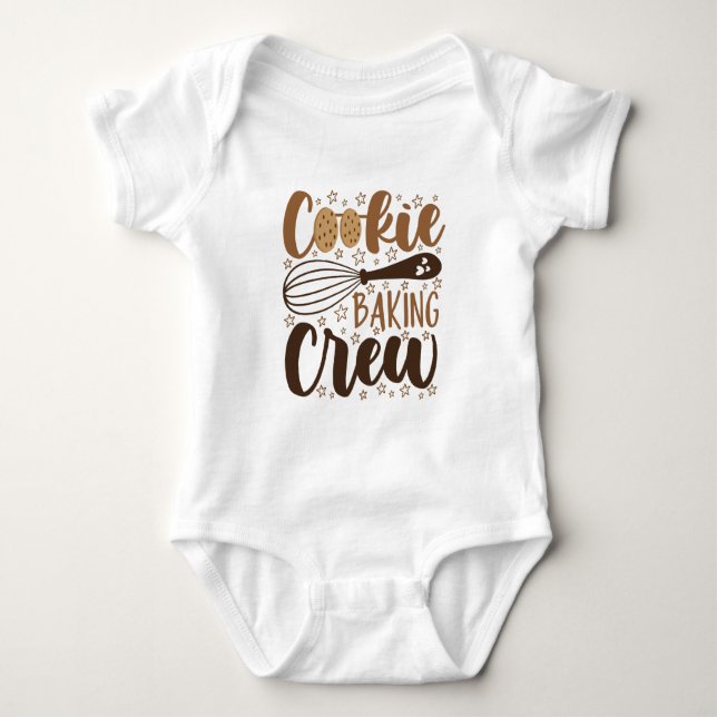 Fun Cookie Baking Crew Design Baby Bodysuit (Front)