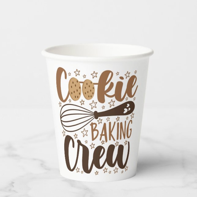 Fun Cookie Baking Crew Design Paper Cups (Front)