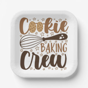 Fun Cookie Baking Crew Design Paper Plate