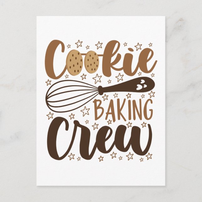 Fun Cookie Baking Crew Design Postcard (Front)