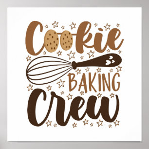 Fun Cookie Baking Crew Design Poster