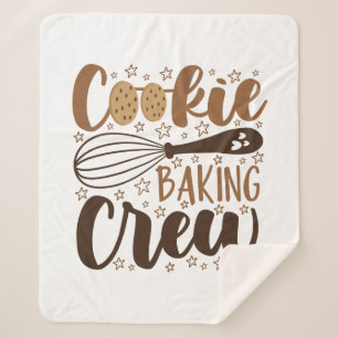 Fun Cookie Baking Crew Design Sherpa Blanket