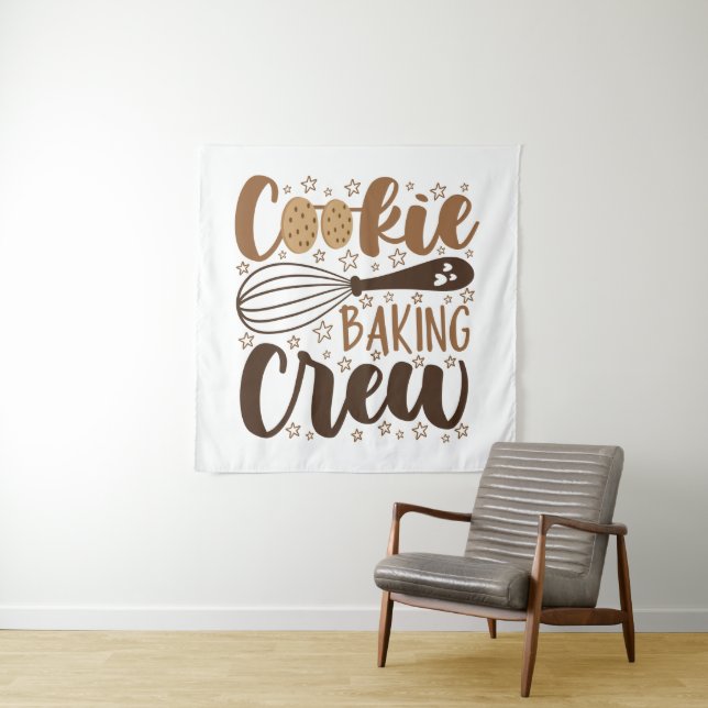 Fun Cookie Baking Crew Design Tapestry (In Situ)