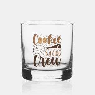 Fun Cookie Baking Crew Design Whiskey Glass