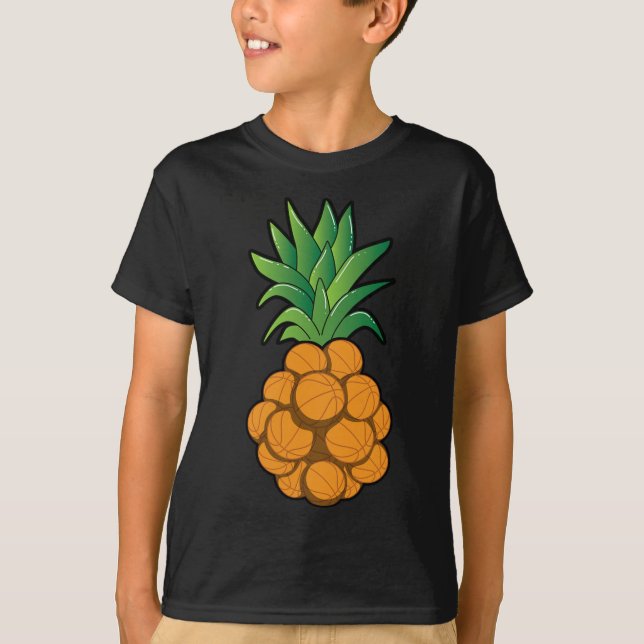 Fun cool basketball pineapple design - graphic art T-Shirt (Front)