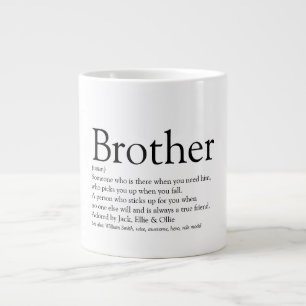 Fun Cool Black and White Best Brother Definition Large Coffee Mug