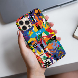 Fun Cool Colourful Cartoon Doodle Personalised iPhone 16 Pro Case