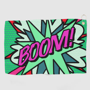 Fun Cool Comic Book BOOM Modern Golf Towel