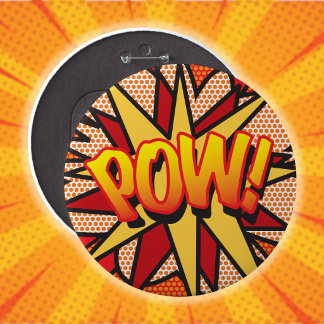 Fun Cool Comic Book Pop Art POW 6 Cm Round Badge