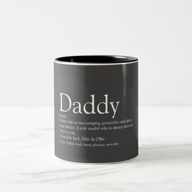 Fun Cool Daddy Definition Quote Two-Tone Coffee Mug (Center)
