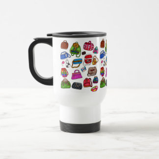 Fun Cool Fashion Illustrated Purse Pattern Travel Mug
