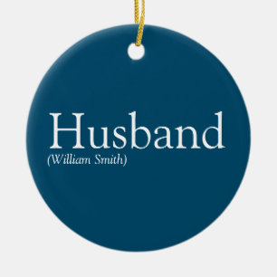 Fun Cool Husband Modern Blue Definition  Ceramic Tree Decoration