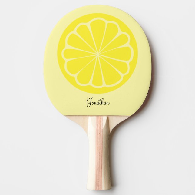 Fun Cool Lemon Yellow Ping Pong Paddle (Front)