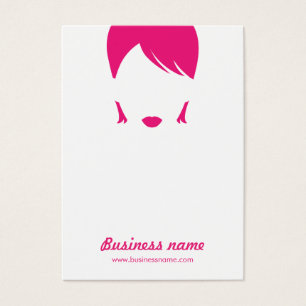 Fun Cool Pink White Female Face Earring Cards