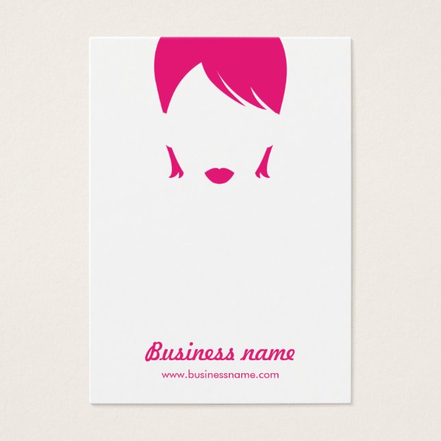 Fun Cool Pink White Female Face Earring Cards (Front)
