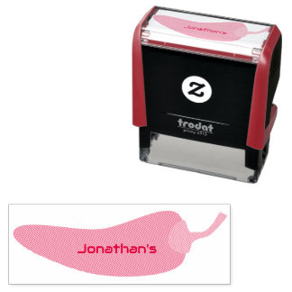Fun Cool Red Chilli Custom Name Back to School Self-inking Stamp