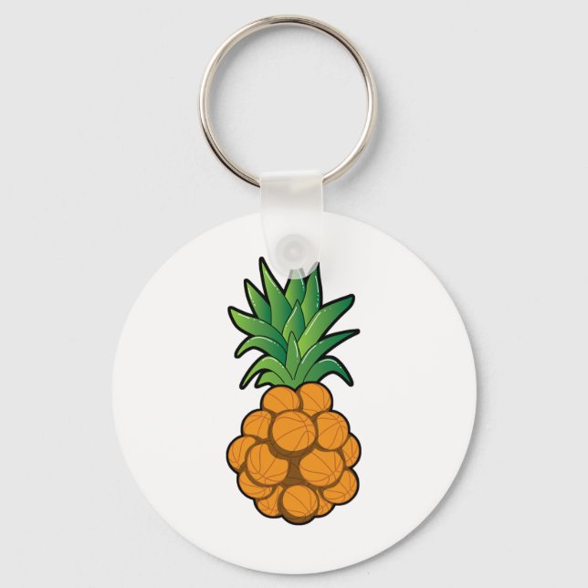 Fun Cool Sketll Pineapple Design - Graphic Art - C Key Ring (Front)