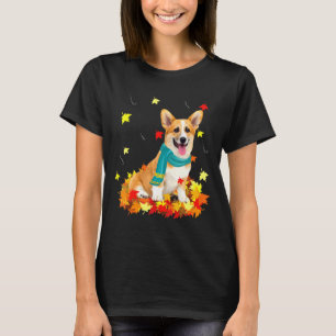 Fun Corgi Thanksgiving Autumn Dog T-Shirt