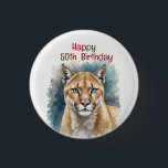 Fun Cougar Over the Hill Custom Age Birthday 3 Cm Round Badge<br><div class="desc">Fun Cougar for the "over the hill" birthday party</div>