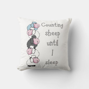 Fun Counting Sheep Until I Sleep Quote        Fun Cushion