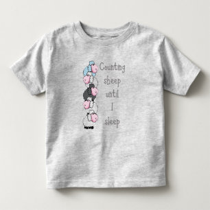 Fun Counting Sheep Until I Sleep Quote Toddler T-Shirt