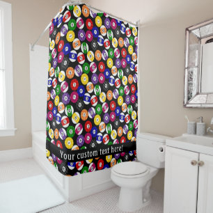 Fun Country Style Chequered Billiards Pattern Shower Curtain