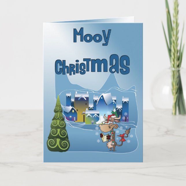 Fun Cow Christmas Card (Front)