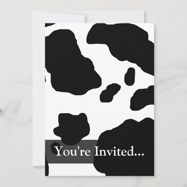 Fun Cow Print Personalised Invitation (Front)