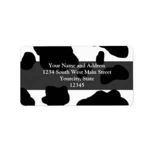 Fun Cow Print Personalised Label
