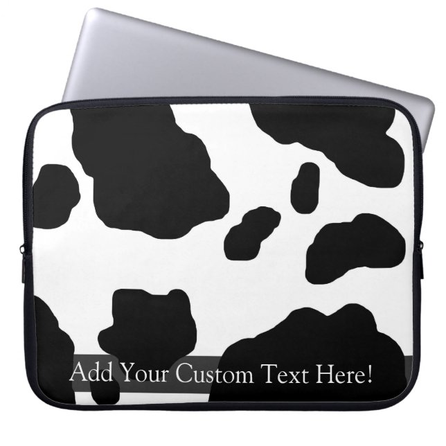 Fun Cow Print Personalised Laptop Sleeve (Front)