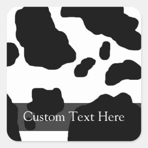 Fun Cow Print Personalised Square Sticker