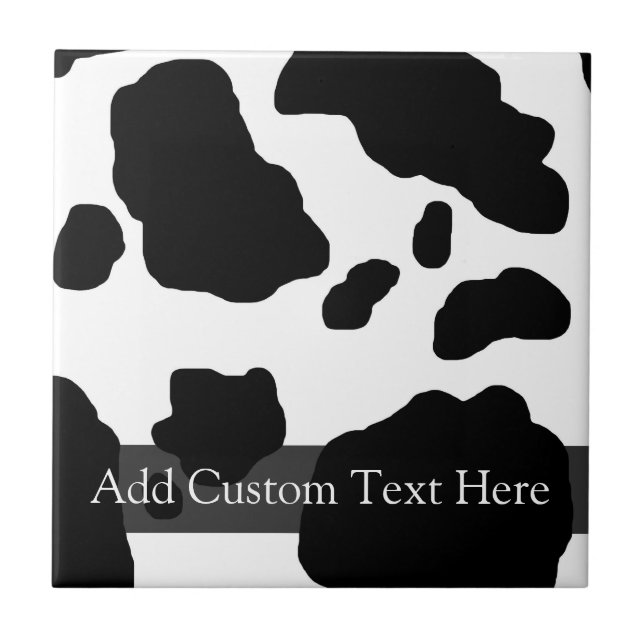 Fun Cow Print Personalised Tile (Front)