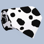 Fun Cow Print Western Spots Pattern Black White Tie<br><div class="desc">Fun and modern Western style cow print spot pattern in monochromatic black and white.</div>