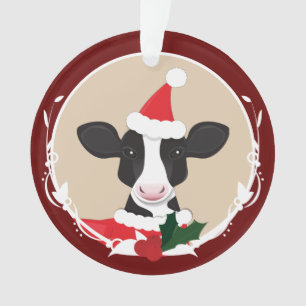 Fun Cow Santa Christmas Ornament