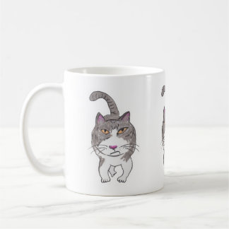 Fun Crank Kitty Pet Doodle Art Design Coffee Mug