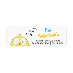 Fun Crazy Chicken Family Return Address Label