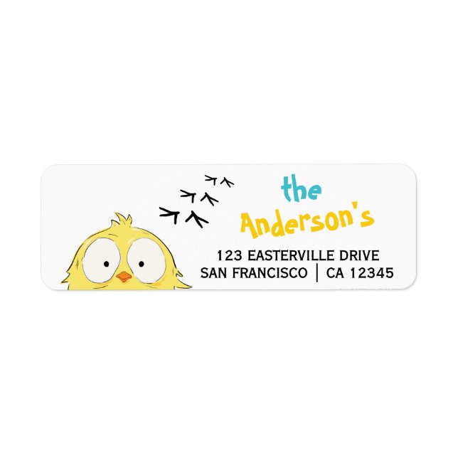 Fun Crazy Chicken Family Return Address Label (Front)