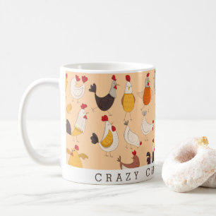 Fun Crazy Chicken Lady Coffee Mug