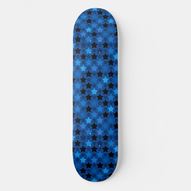 Fun Creative Stylish Blue Star Pattern Skateboard (Front)