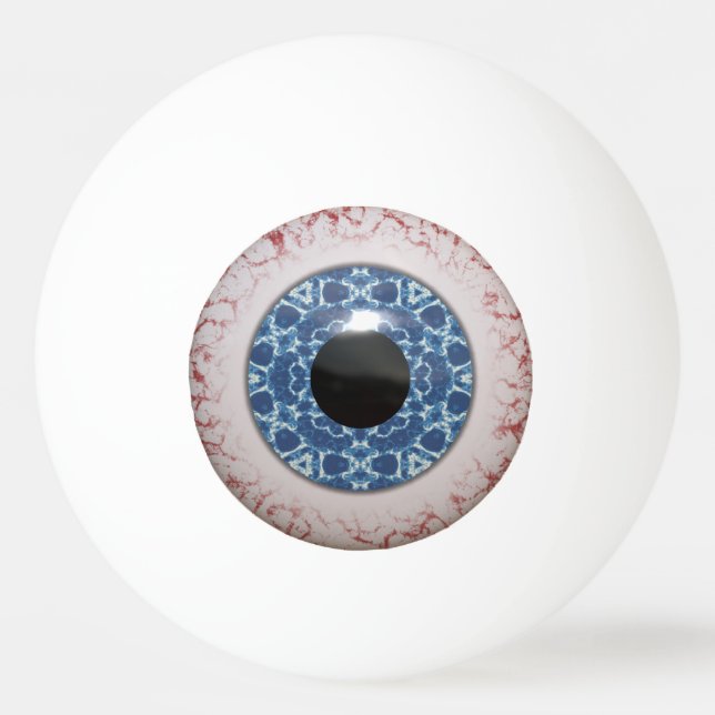 Fun creepy blue Eyeball design Ping Pong Ball (Front)