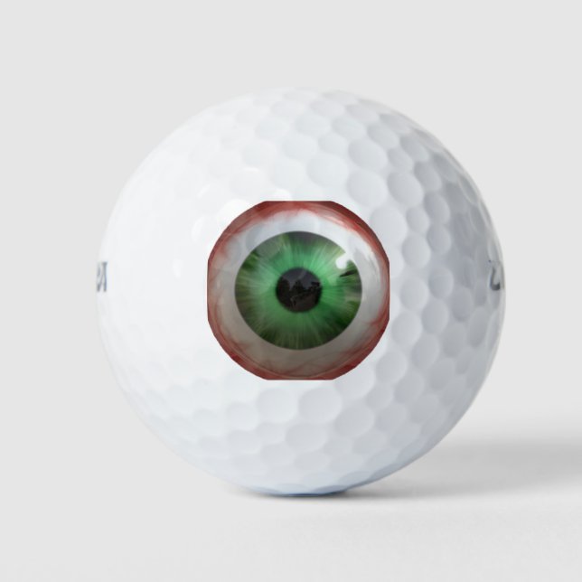 Fun Creepy Green Eye-ball Humour Golf Balls (Front)