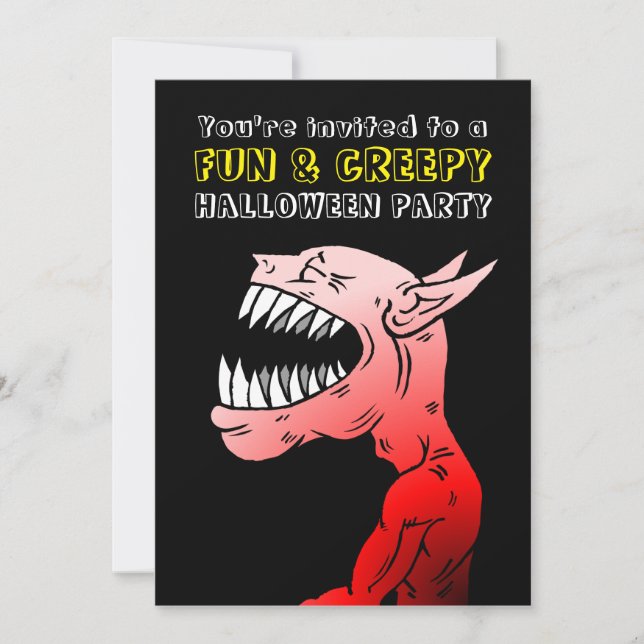 Fun & Creepy Halloween Party Invitation (Front)