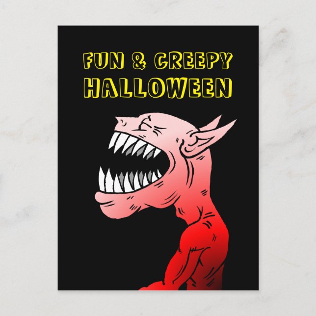 Fun & Creepy Halloween Postcard (Front)