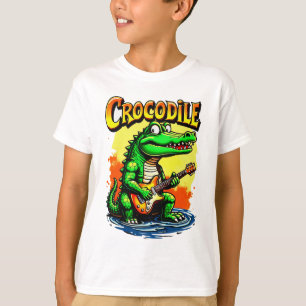 Fun Crocodile T-Shirt: Guitar-Playing Graphic T-Shirt