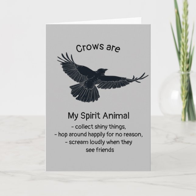 Fun Crows Bird Spirit Animal Humour Quote Totem Ca Card (Front)