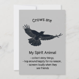 Fun Crows Bird Spirit Animal Humour Quote Totem  Card