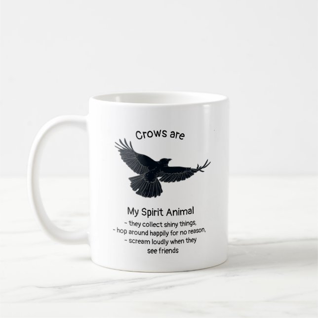 Fun Crows Bird Spirit Animal Humour Quote Totem  M Coffee Mug (Left)