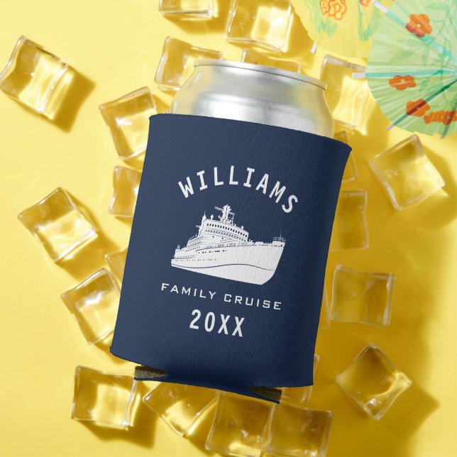 Fun Cruise Ship Sea Family Reunion Summer Vacation Can Cooler (In Situ Summer)