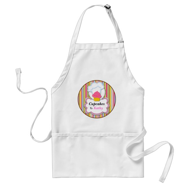 Fun Cupcake & Baker's Hat Personalised Apron (Front)