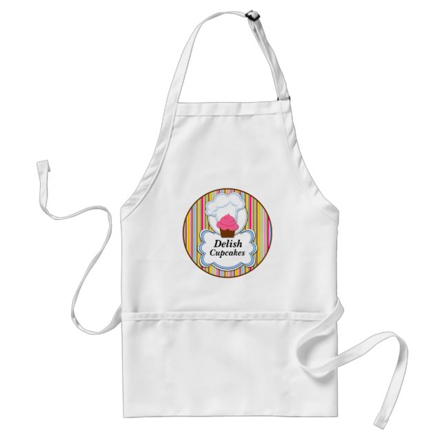 Fun Cupcake & Baker's Hat Personalised Apron (Front)